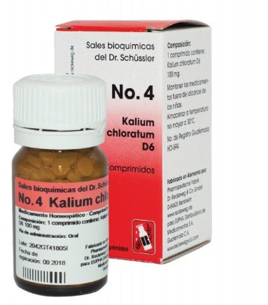 SAL DE SCHUSSLER #4 Kalium chloratum D6