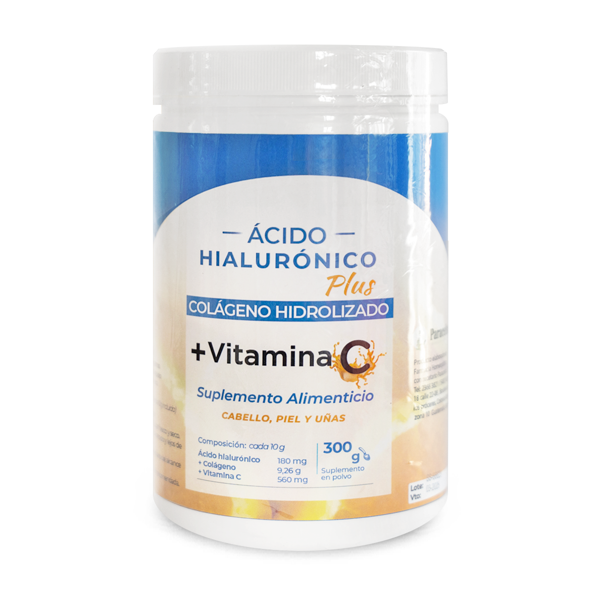 COLÁGENO PLUS (ÁCIDO HIALURÓNICO + VITAMINA C) 300g